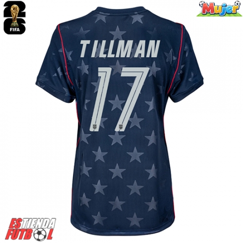 Estados Unidos Malik Tillman #17 Segunda Equipación Mujer Mundial 2026 Manga Corta
